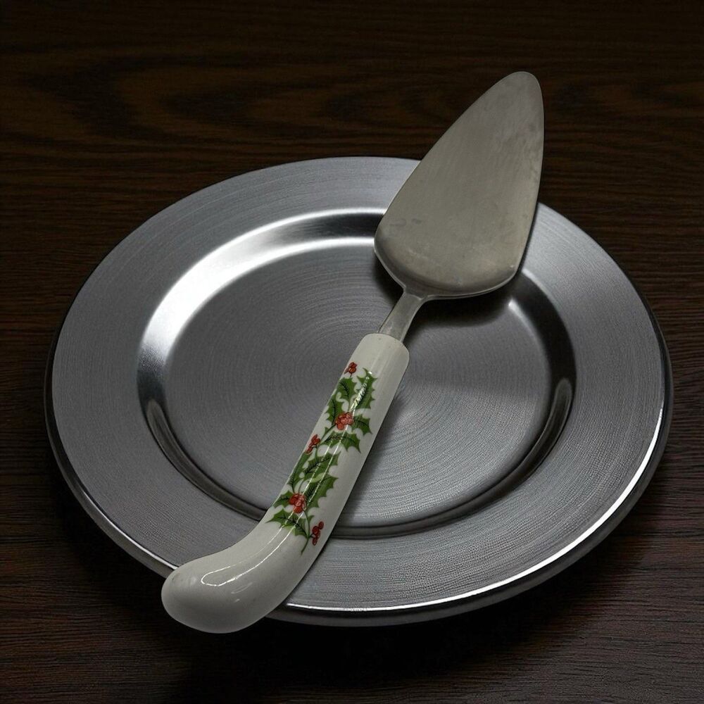Christmas Holly Cake Server Stainless 18/8 Made in Japan